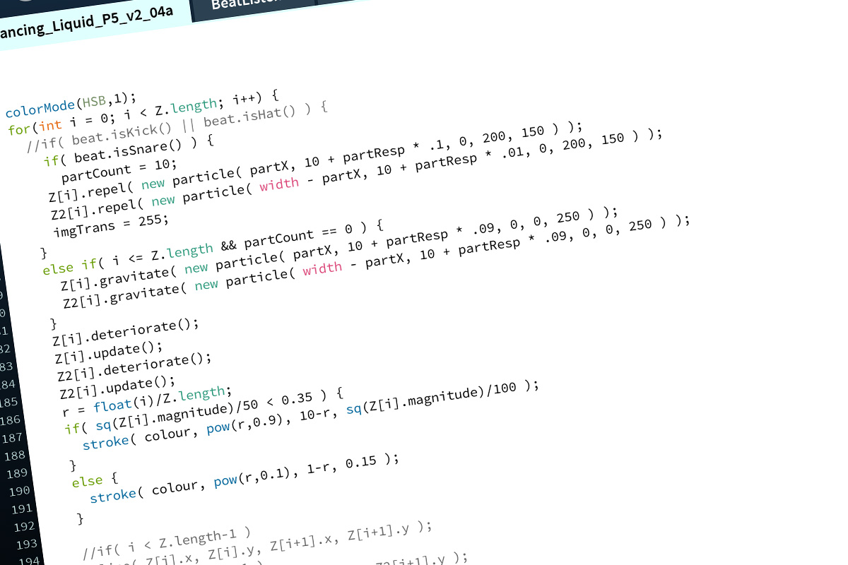 Ink + Water, music visualizer processing sketch