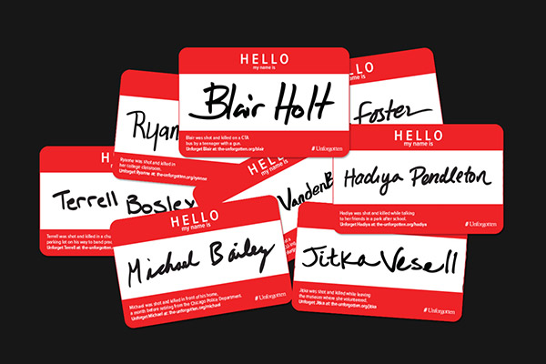 The Unforgotten name badges, used as visual markers for computer vision